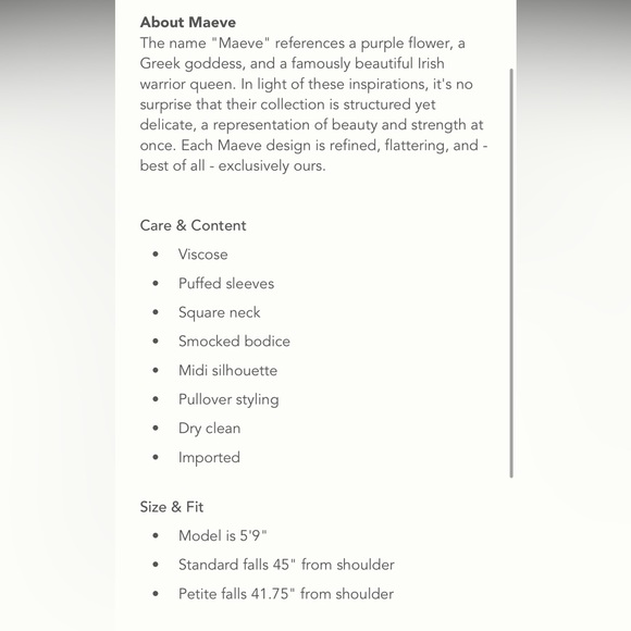 ✨ Anthropologie Cerie Smocked Midi Dress Sz M - Picture 10 of 10